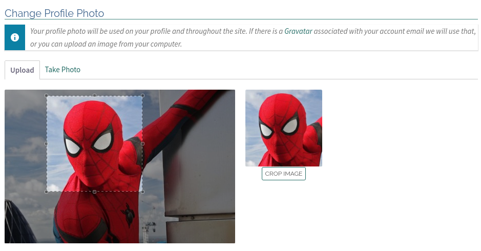 Member Profile Crop Image