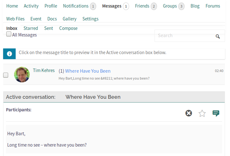 Member Bart Private Message