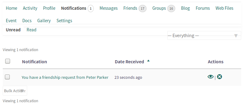 Friendship Request Notification