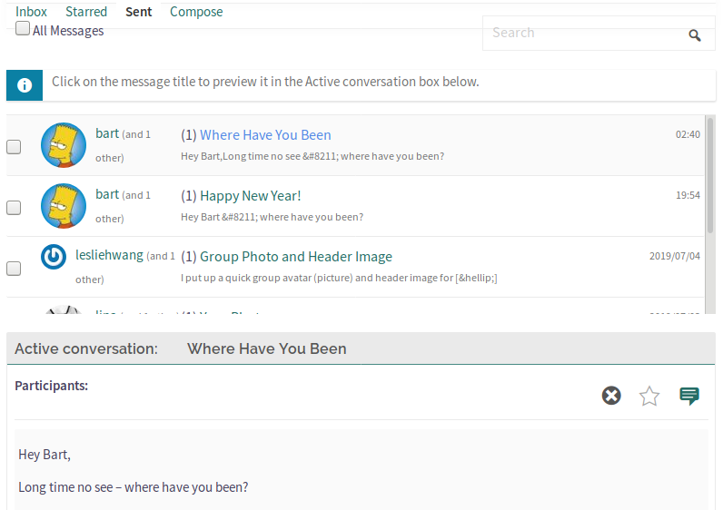 Member Private Message Sent